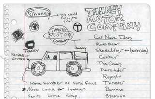Preliminary designs for Thaney Motor Company's first model, the Centaur.